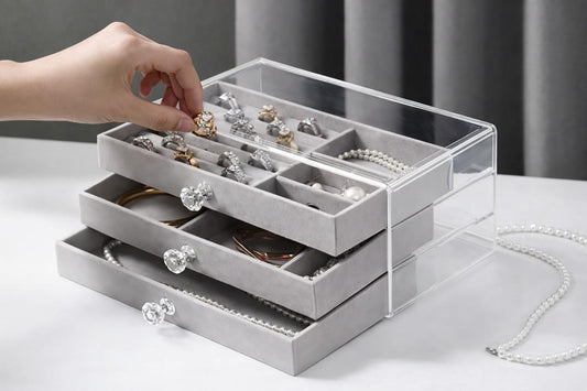 3 drawer jewellery organizer box
