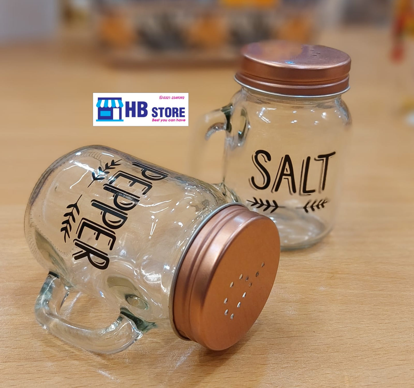 2Pcs Glass Material Salt Pepper Set