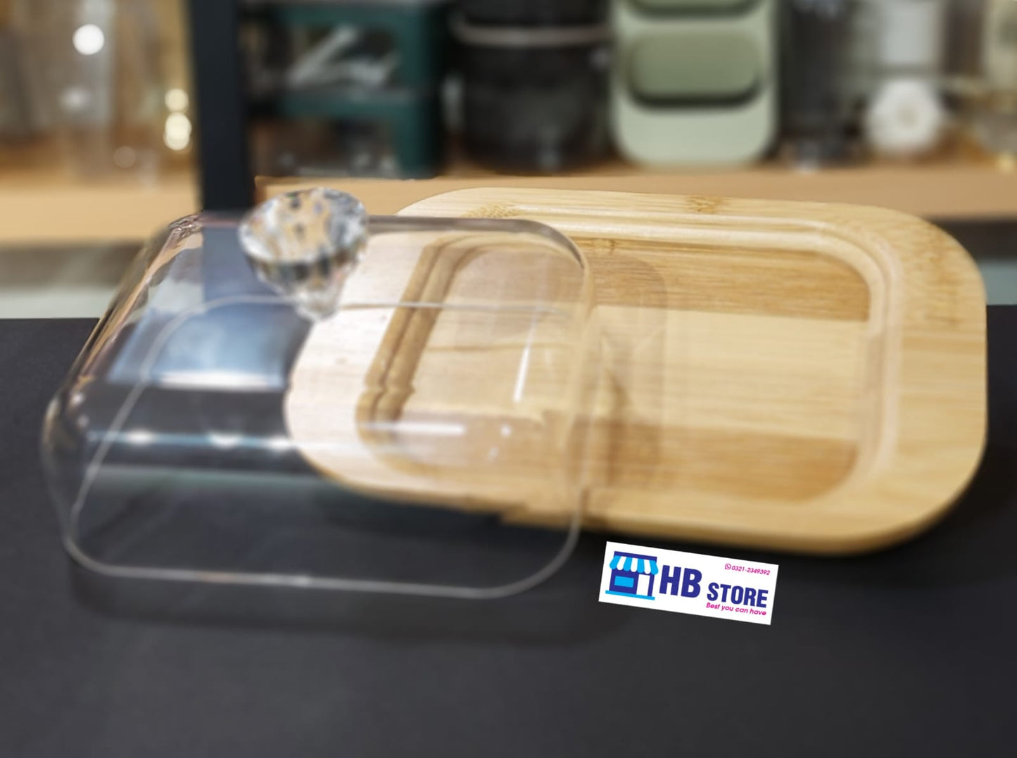 Wooden Acrylic Butter Dish