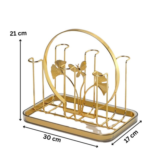 Stainless Steel Golden Glass Stand