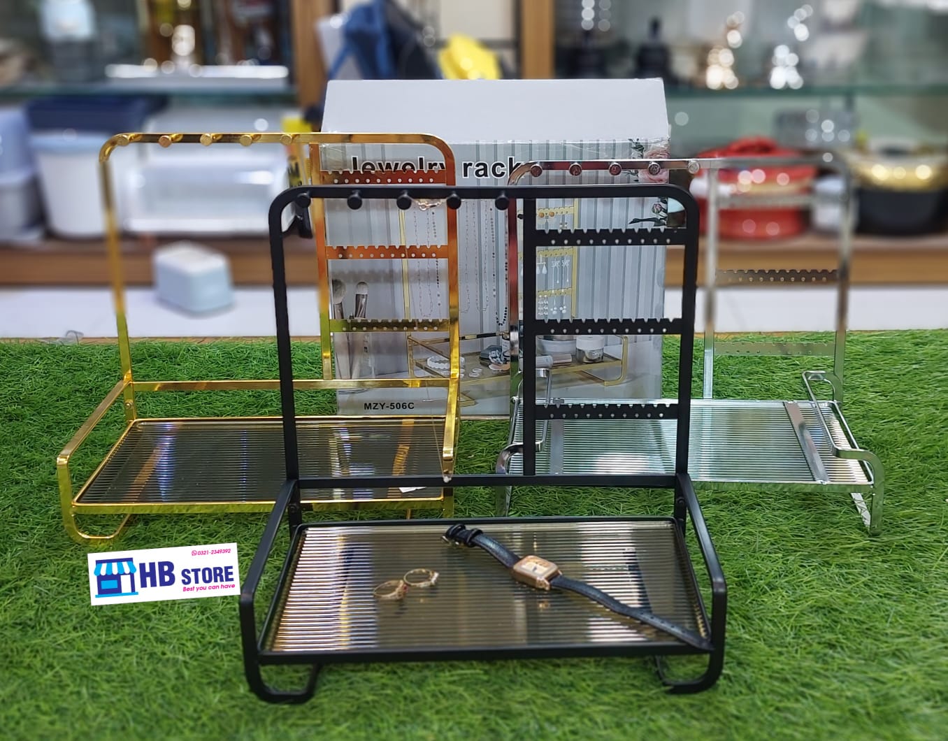 Metal Jewelry Stand With Tray