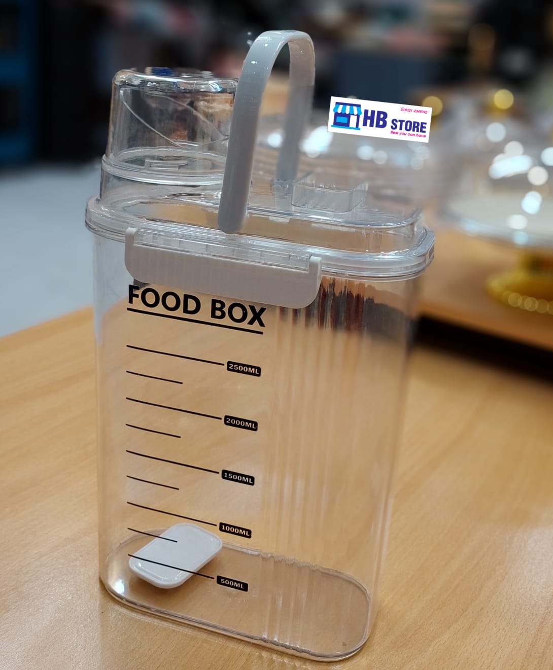 Imported cereal and food container, transparent