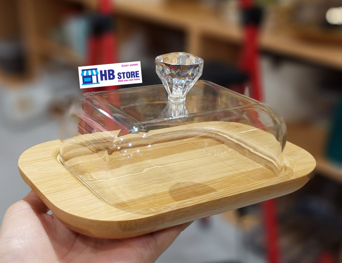 Wooden Acrylic Butter Dish