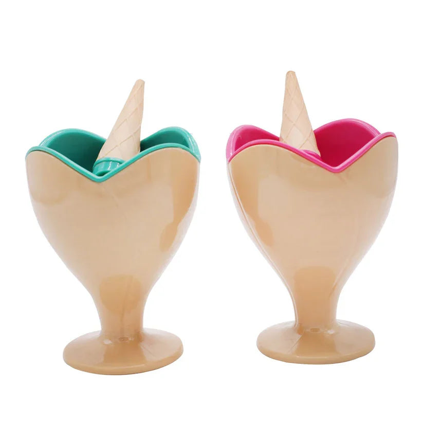 2Pcs Ice Cream Cup With Spoon