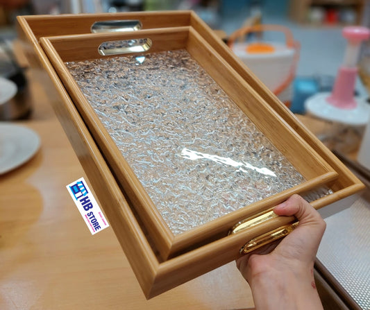 Pair Of Elegant Acrylic Serving Tray set