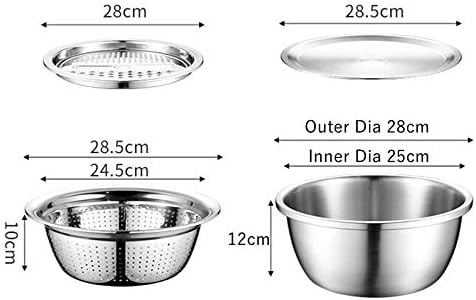 Stainless Steel Premium Quality 4Pcs Drainer Grater Bowl Lid Set