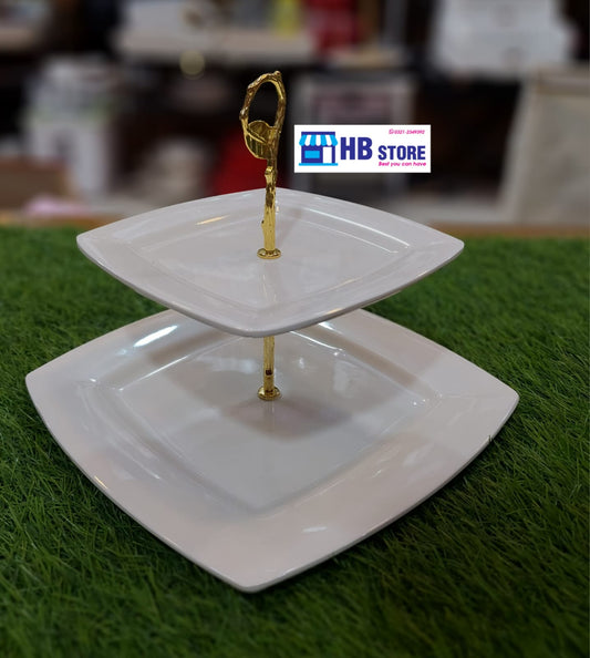 2 Layer Melamine Stand Dish