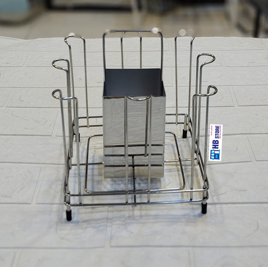 Stainless Steel Glass n Cutlery Holder