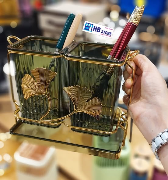 Acrylic Fancy 2 Portion Cutlery Holder