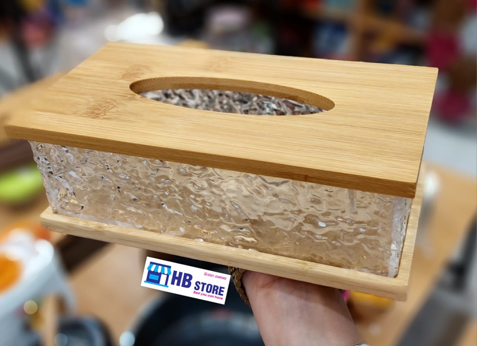 Wooden Acrylic Tissue Box