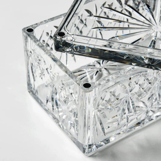 Attractive Rectangular Tissue Box Cover Crystal Style Transparent Tissue Holder