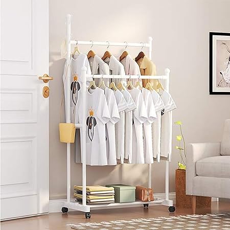 Double Garment Rack Hanging Top Rod