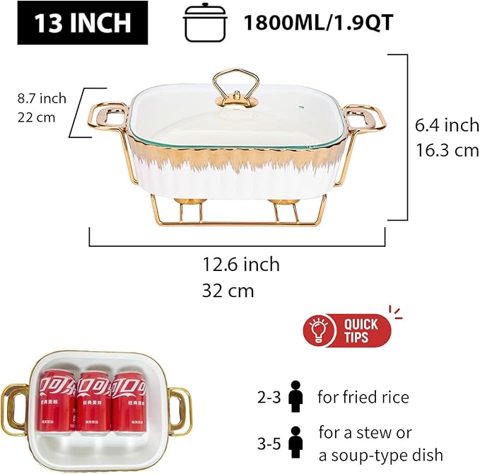 Serving Ceramic Burner Dish Set