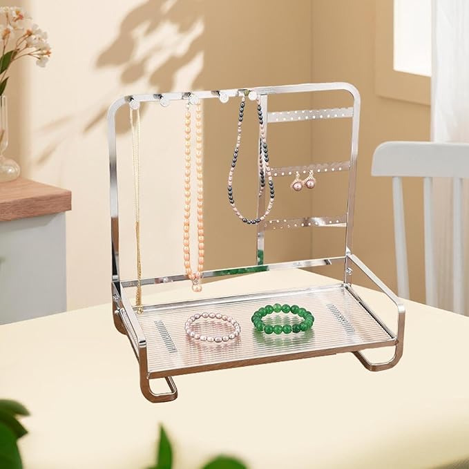 Metal Jewelry Stand With Tray