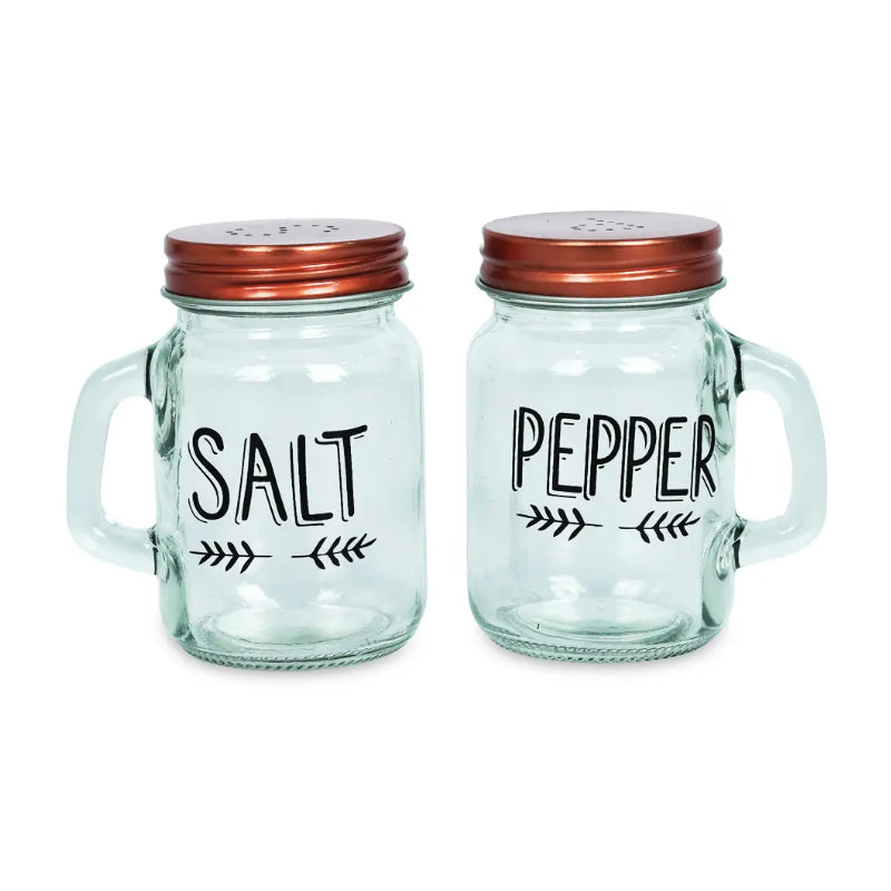 2Pcs Glass Material Salt Pepper Set