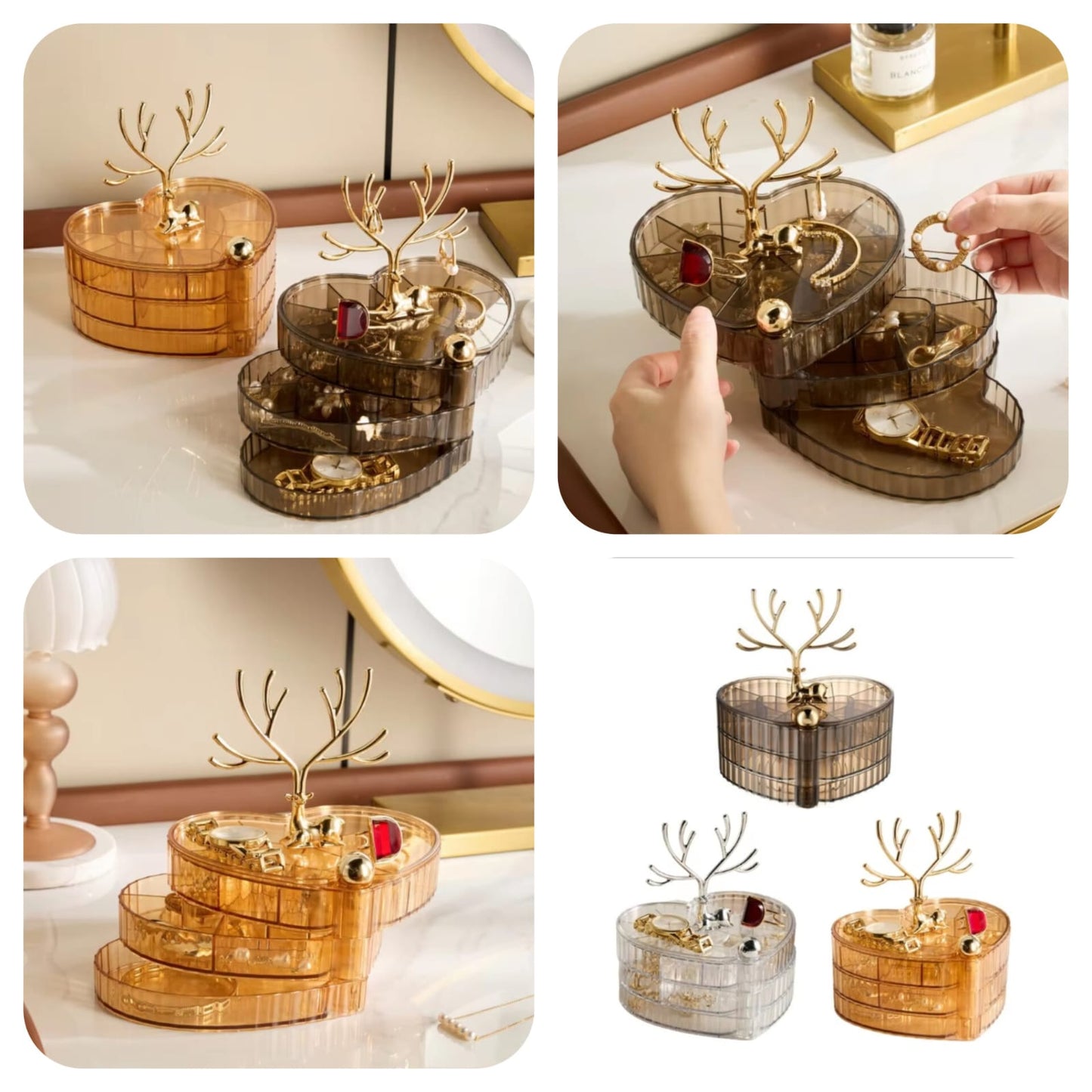 Deer Heart Acrylic Jewelry Organize
