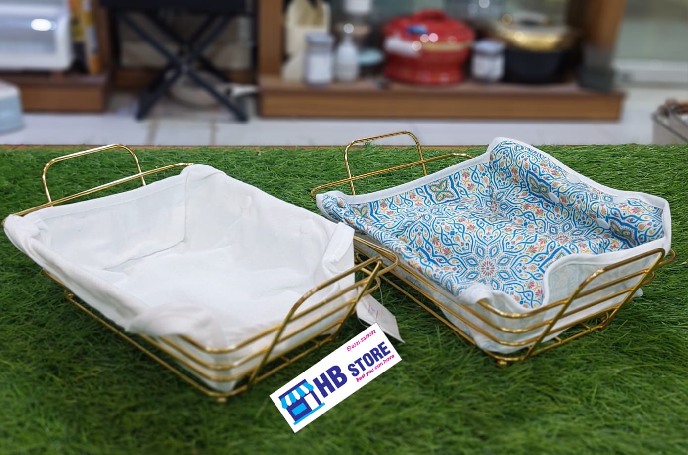 Golden Metal Bread Basket