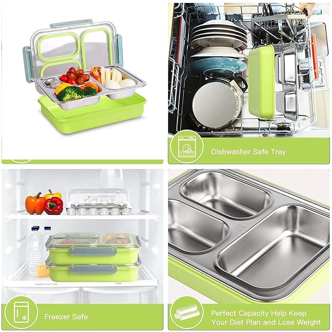 3 Compartment Airtight Partition Lunch Box