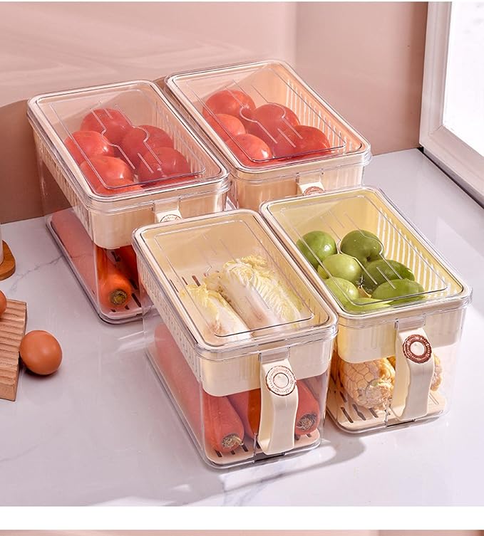 Acrylic Storage Drainer Freezer Handle Box