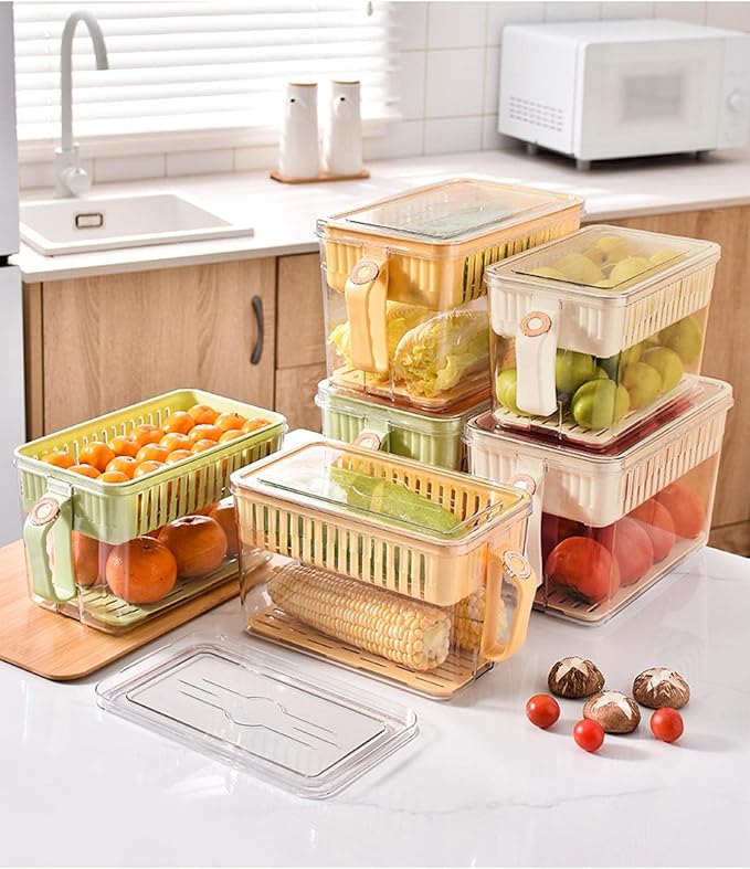 Acrylic Storage Drainer Freezer Handle Box