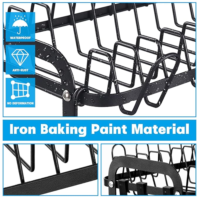 2 Tier Metal Dish Drainer Rack