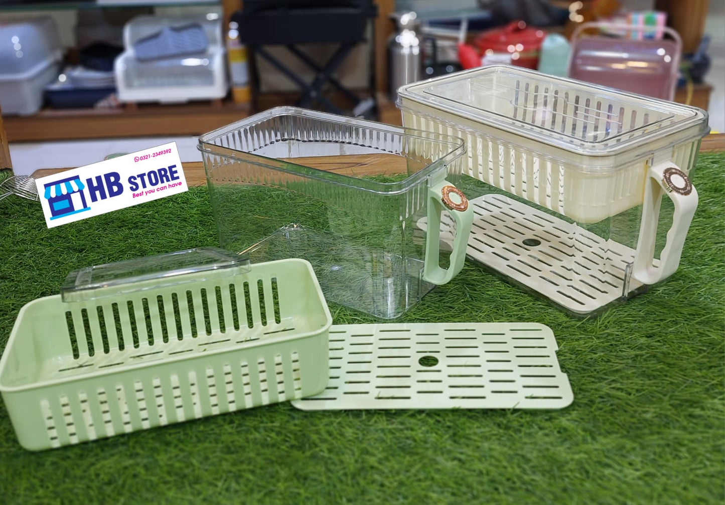 Acrylic Storage Drainer Freezer Handle Box