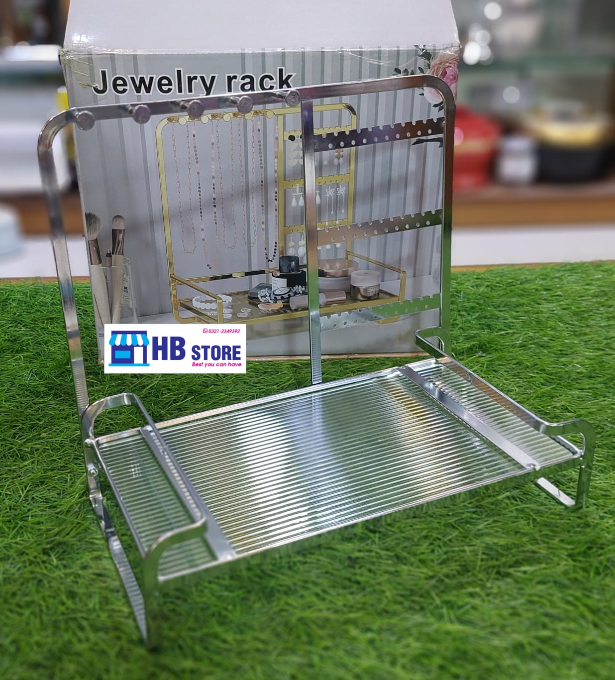 Metal Jewelry Stand With Tray