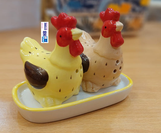 Ceramic Material Chicken Style Salt Pepper Set