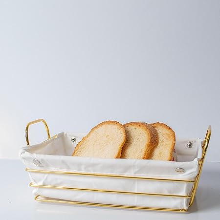Golden Metal Bread Basket