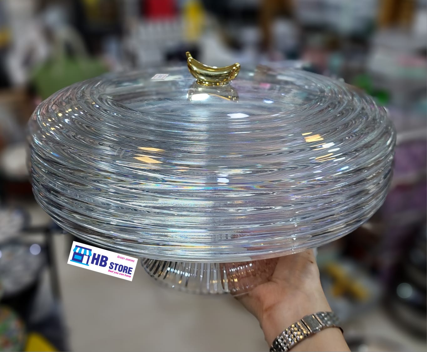 Banana Top Acrylic Serving Dome Stand
