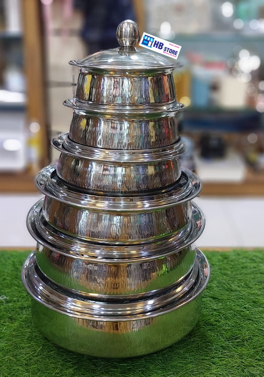 Sliver Steel Glass Lid Handi