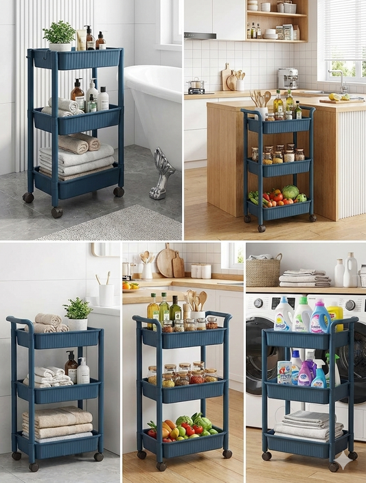 3-Tier Multipurpose Rolling Utility Cart