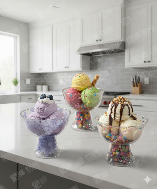 Charming Floral Double Wall Bowl for Ice Cream & Desserts
