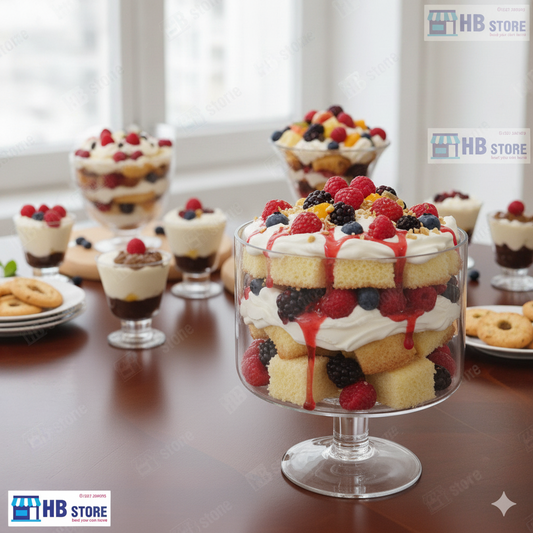 Premium Glass Trifle Serving Bowl – Ideal for Puddings & Desserts