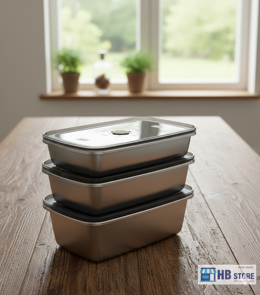 Stainless Steel Food Storage Containers with Airtight Lids – Stackable Set
