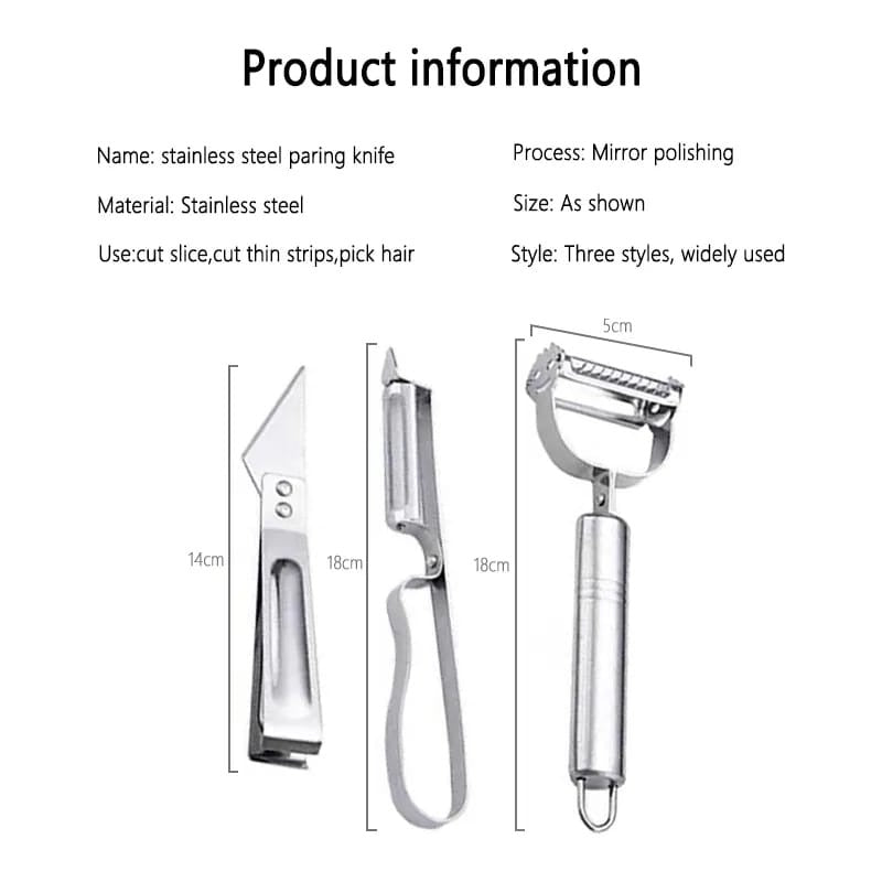 Three Pieces Stainless Steel Peeler & Slicer