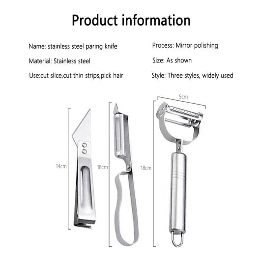 Three Pieces Stainless Steel Peeler & Slicer
