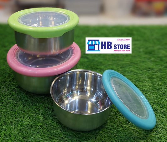 3Pcs Steel Heavy Bowl Set