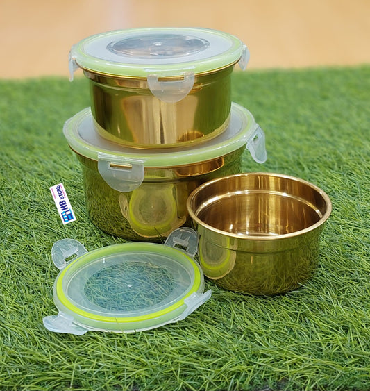 Elegant 3-Piece Golden Bowl