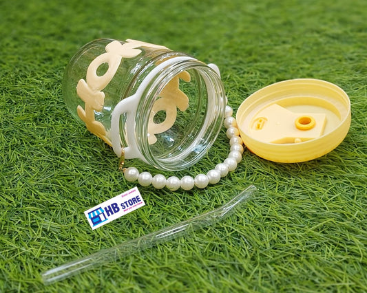 Chic Pearl Strap Kids' Glass Sipper Bottle