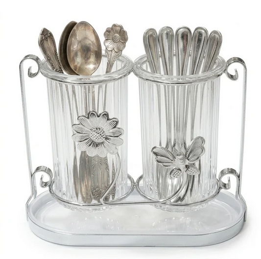 Acrylic & Metal Cutlery Holder Stand