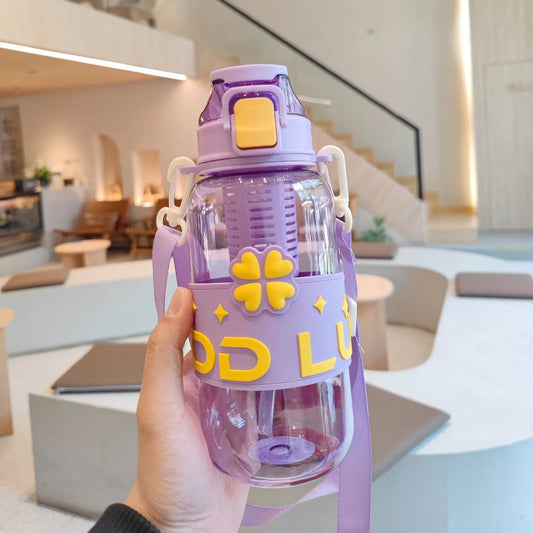 Summer Plastic Straw Bottle