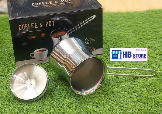 Stainless Steel Turkish Coffee Pot with Lid (720ml)