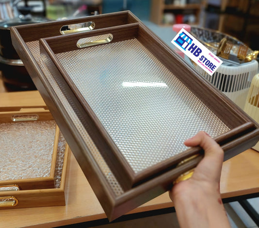 Pair Of Elegant Acrylic Serving Tray set