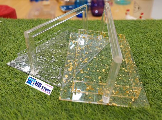 Serving Tray with Clear Acrylic Handles for Kitchen, Dining, or Parties