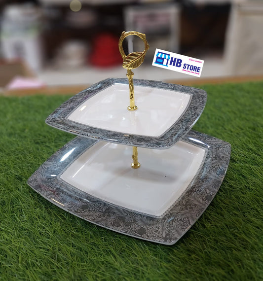 2 Layer Melamine Stand Dish