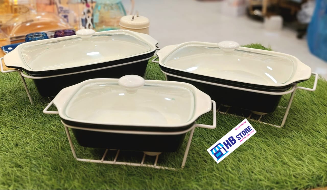 versatile Buffet Burner Dishes in Three Convenient Sizes