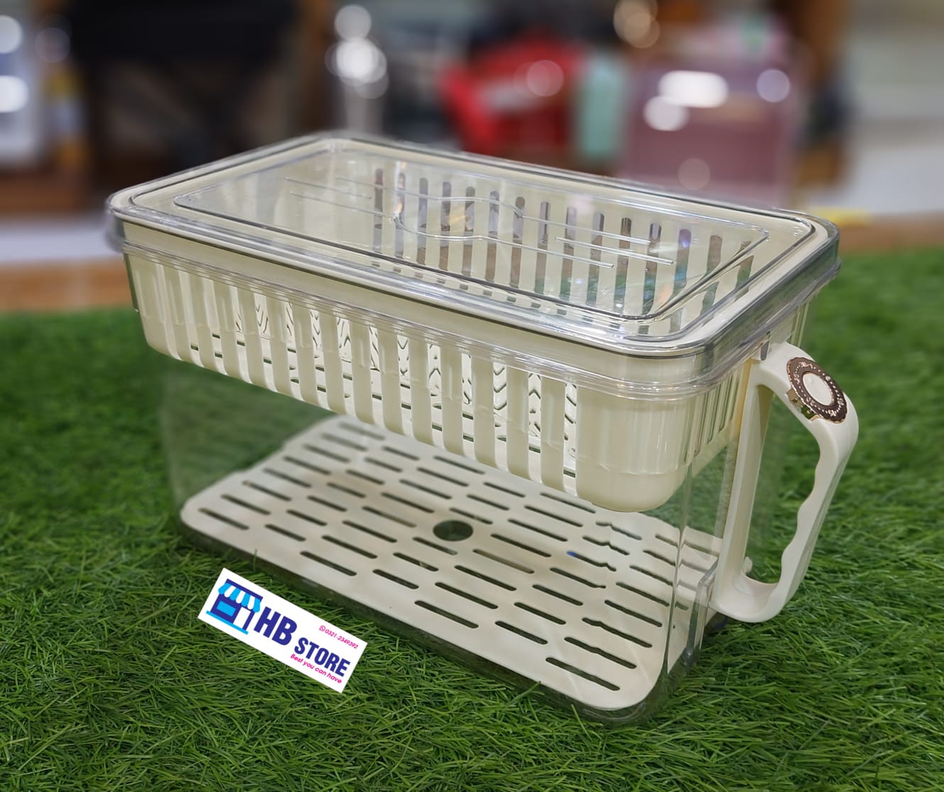 Acrylic Storage Drainer Freezer Handle Box
