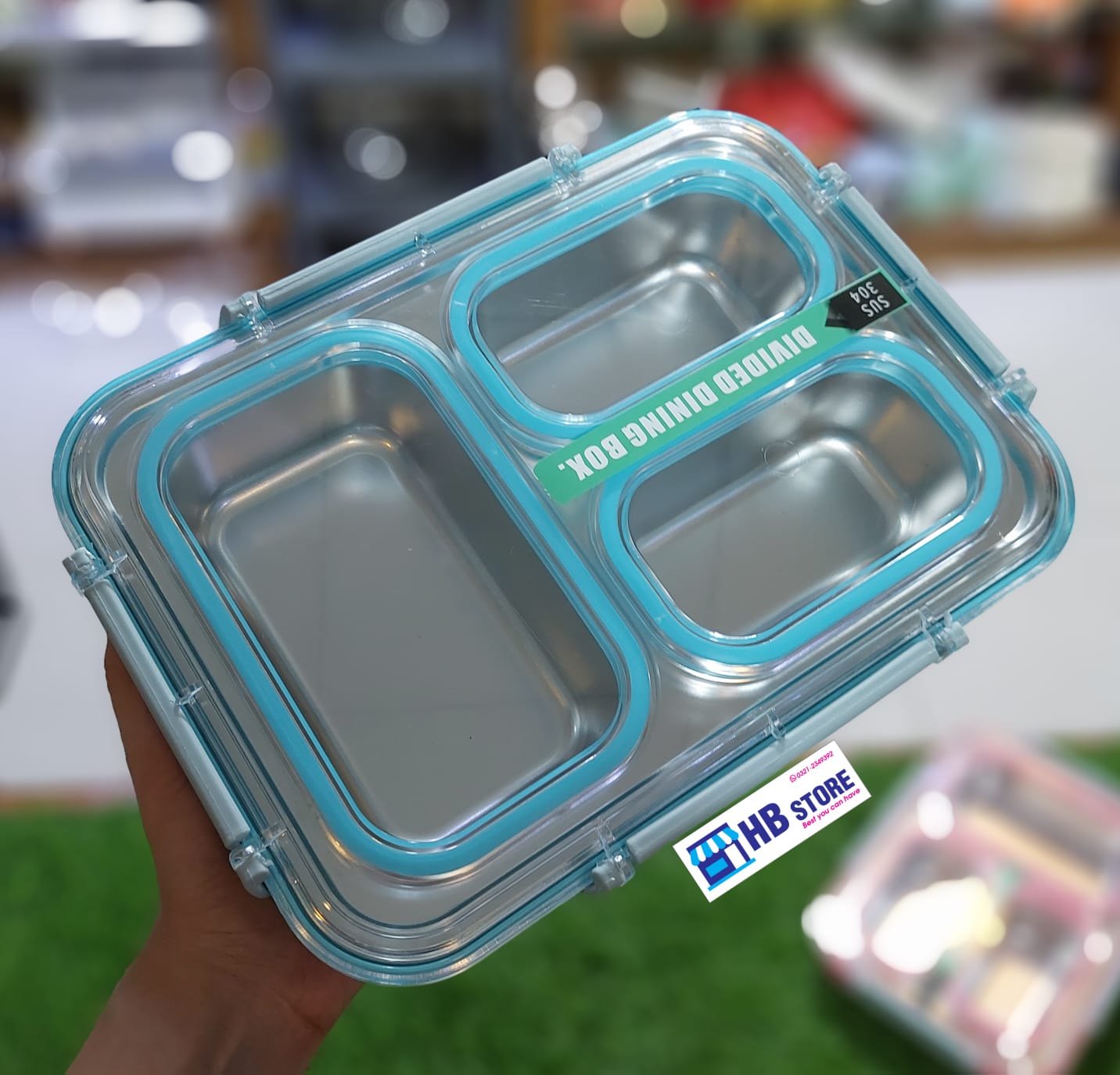 3 Compartment Airtight Partition Lunch Box