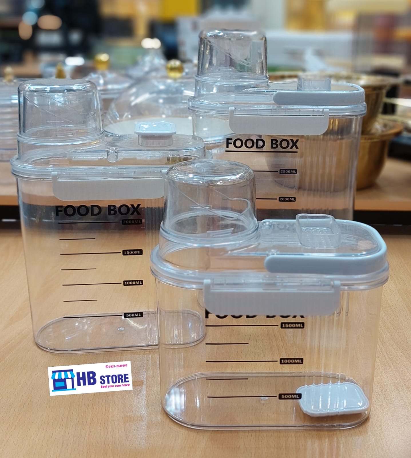 Imported cereal and food container, transparent